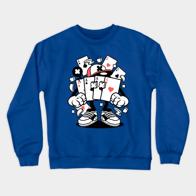 Playing card cartoon Crewneck Sweatshirt by Mako Design 